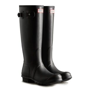 HUNTER Women’s Original Tall Rain Boots, Size 9, Black